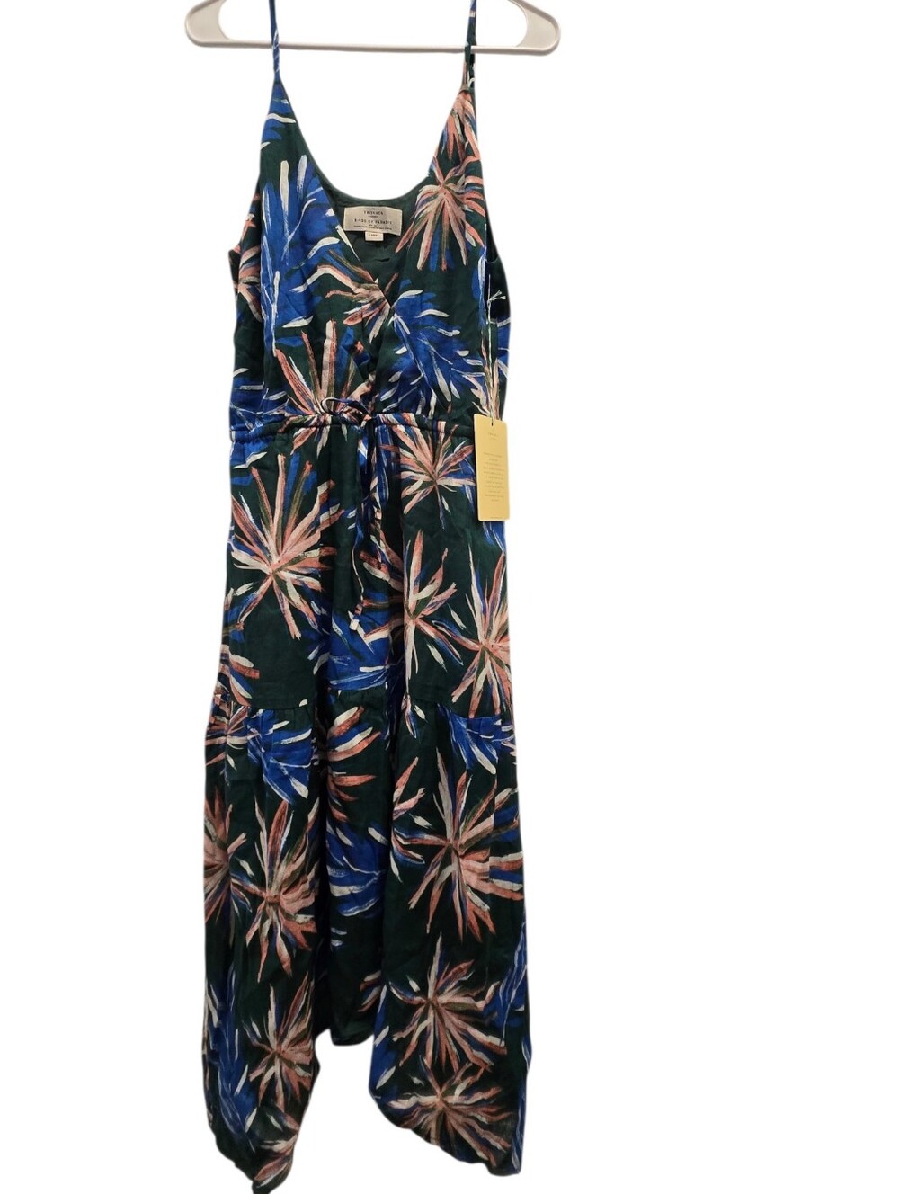 NWT Trovata Birds of Paradis Women's Sophie V-Neck Cotton Dress Sz Large